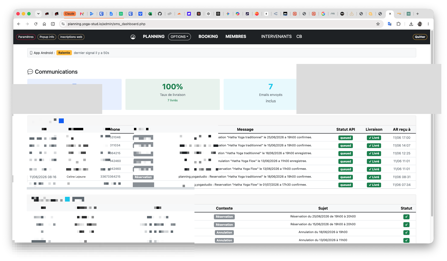Dashboard communications